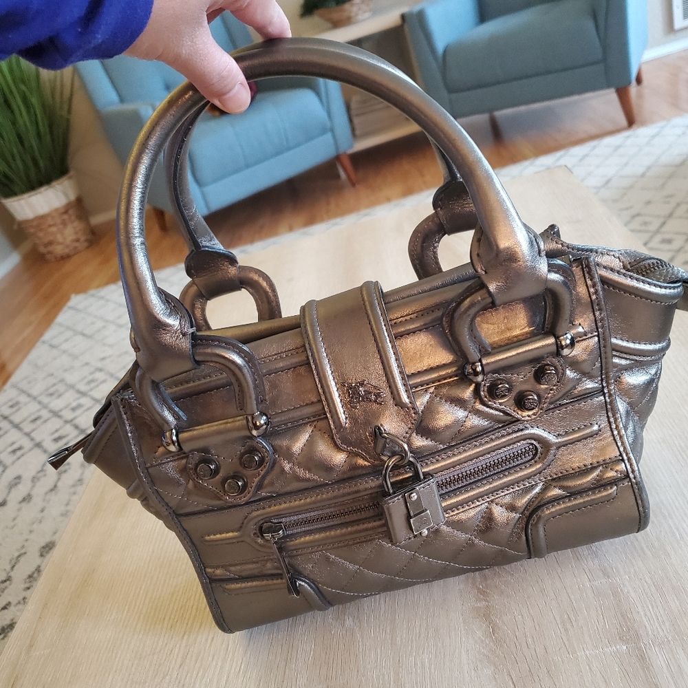 Burberry Quilted Leather Montgomery Satchel Bag